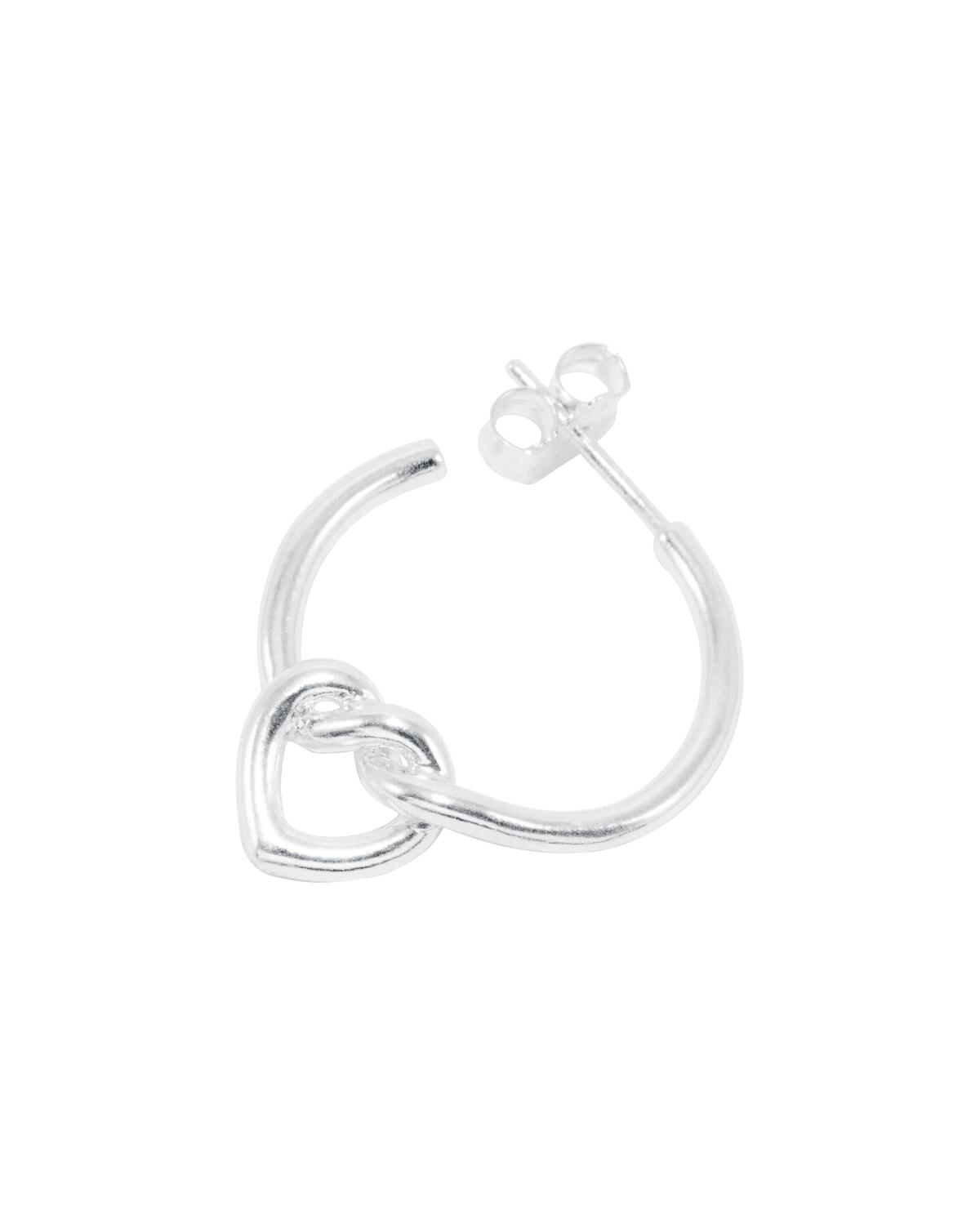 Tied Heart hoop - sølv